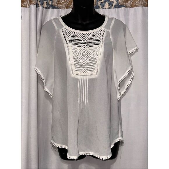 Beautiful UNIQUE Anthropologie Meadow Rue Anele Crochet Top blouse size small G - Picture 1 of 8